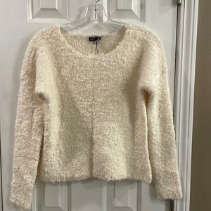 Express Boucle Wool Blend Cropped Sweater Ivory - XS